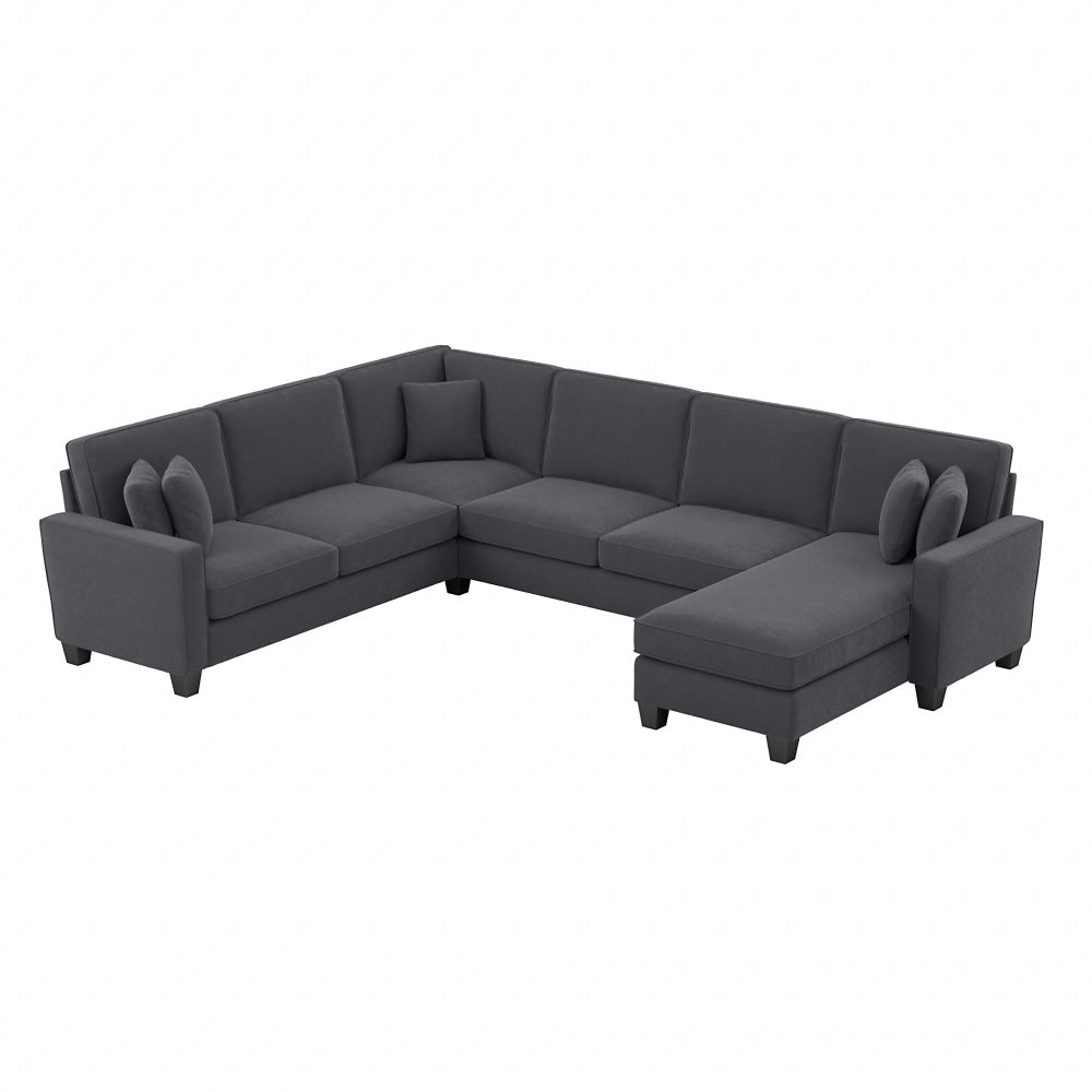 Bush Furniture Stockton 128inW U-Shaped Sectional Couch With Reversible Chaise Lounge, Dark Gray, Standard Delivery
