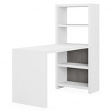 Kathy Ireland Office Echo 56inW Dining Table, Pure White/Modern Gray, Standard Delivery