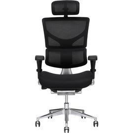 X-Chair X3 Ergonomic Nylon High-Back Task Chair With Headrest, Black
