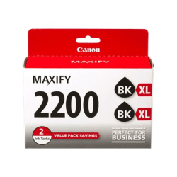 Canon PGI-2200XL Black Twin Pack - 2-pack - High Yield - black - original - ink tank - for MAXIFY iB4020, iB4120, MB5020, MB5120, MB5320, MB5420
