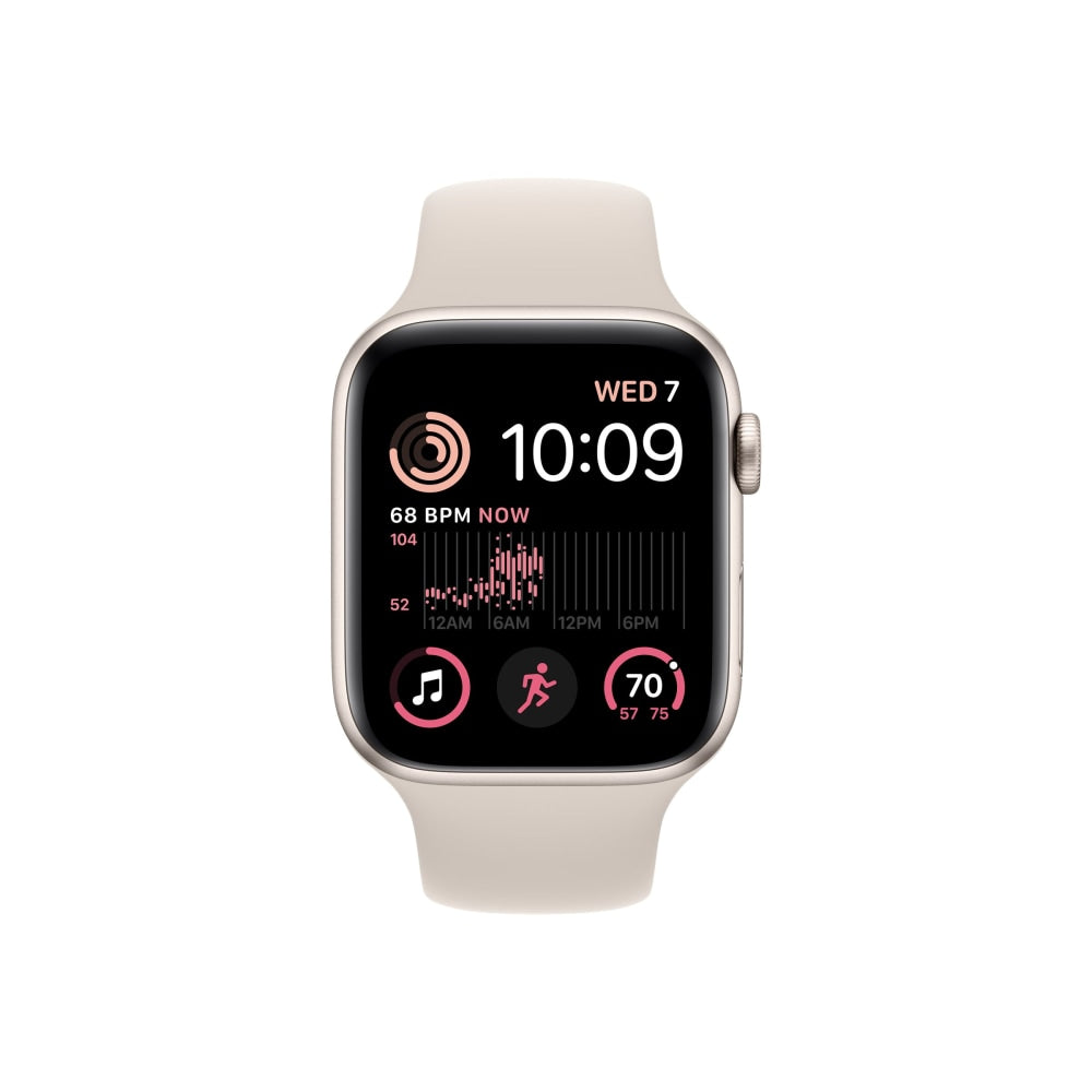 Apple SE Smart Watch, 32 GB, 1.73in x 1.50in, Silver/Starlight