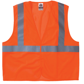 Ergodyne GloWear Safety Vests, Economy Mesh, Type-R Class 2, 2X/3X, Orange, Pack Of 6 Vests, 8210HL