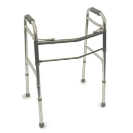 DMI Adjustable Aluminum Folding Walkers, 31in - 38in x 23in, Silver, Pack Of 2