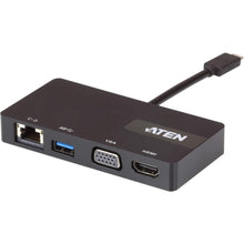 Load image into Gallery viewer, ATEN USB-C Multiport Mini Dock - for Desktop PC - 7.87 W - USB Type C - 1 x USB Ports - Network (RJ-45) - HDMI - VGA - Thunderbolt - Wired