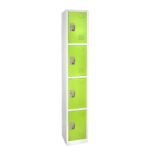 Load image into Gallery viewer, Alpine AdirOffice 4-Tier Steel Locker, 72inH x 12inW x 12inD, Green