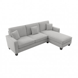 Bush Furniture Stockton 102inW Sectional Couch With Reversible Chaise Lounge, Light Gray, Standard Delivery