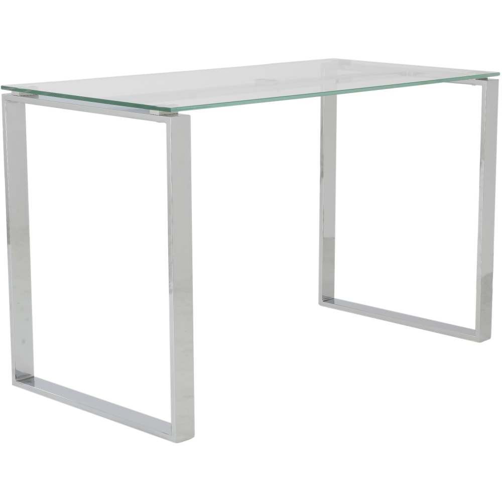 Eurostyle Diego 48inW Writing Desk, Polished Steel