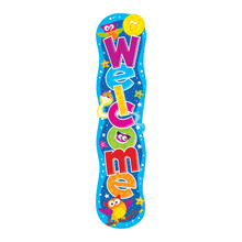 Load image into Gallery viewer, TREND Welcome Owl-Stars! Vertical Banner, 60in x 12in, Multicolor, Pre-K - Grade 9