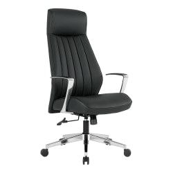 Office Star Dillion Ergonomic Antimicrobial Fabric High-Back Office Chair, Black