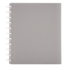 Load image into Gallery viewer, TUL Discbound Student Notebook With Poly Cover, Letter Size, 3-Subject, Narrow Ruled, 75 Sheets, Gray