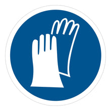 Load image into Gallery viewer, Tape Logic Durable Circle Safety Labels, DSL507, 2in, Wear Safety Gloves, Roll Of 25 Labels
