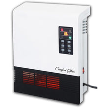 Load image into Gallery viewer, Comfort Glow QWH2100 Infrared Quartz Comfort Furnace - Quartz - Electric - Electric - 750 W to 1500.52 W - 2 x Heat Settings - 1000 Sq. ft. Coverage Area - 1500 W - 120 V AC - 12.50 A - Remote Control - Indoor - Wall Mount - Black, White