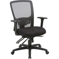 Lorell Ergonomic Mesh High-Back Chair, Fabric Seat, Black
