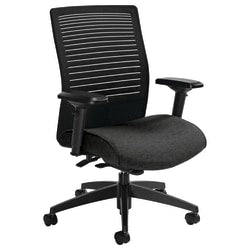 Global Loover Mid-Back Weight-Sensing Synchro Chair, 39inH x 25 1/2inW x 24inD, Granite Rock/Black