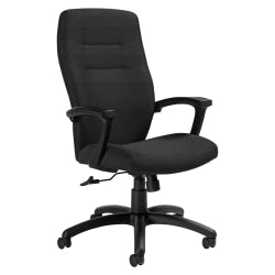 Global Synopsis High-Back Chair, 43 1/2inH x 24 1/2inW x 26 1/2inD, Granite Rock/Black