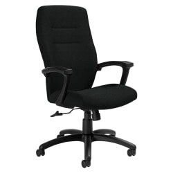 Global Synopsis High-Back Chair, 43 1/2inH x 24 1/2inW x 26 1/2inD, Black Coal/Black