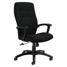Load image into Gallery viewer, Global Synopsis High-Back Chair, 43 1/2inH x 24 1/2inW x 26 1/2inD, Black Coal/Black