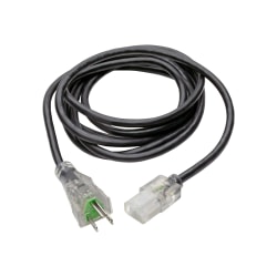 Eaton Tripp Lite Series Hospital-Grade Power Cord, NEMA 5-15P to C13 - Green Dot, 13A, 125V, 16 AWG, 10 ft. (3.05 m), Clear Plugs - Power cable - power IEC 60320 C13 to NEMA 5-15P (M) - AC 110 V - 13 A - 10 ft - molded - black