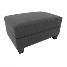 Load image into Gallery viewer, Bush Furniture Stockton Storage Ottoman, Charcoal Gray Herringbone Fabric, Standard Delivery