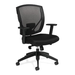 Offices To Go Mid-Back Chair, Mesh Back, 39 1/2inH x 27inW x 26inD, Black