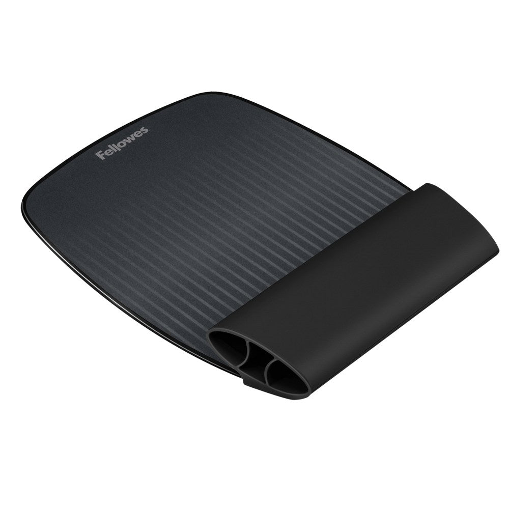 Fellowes I-Spire Series Mousepad Wrist Rocker, 1.06in x 7.81in x 10.00in, Black/Gray