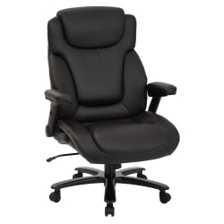 Office Star Pro-Line II Big & Tall Bonded Leather High-Back Chair With Arms, Black