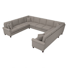 Load image into Gallery viewer, Bush Furniture Hudson 137inW U-Shaped Sectional Couch, Beige Herringbone, Standard Delivery