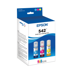 Epson 542 EcoTank Cyan, Magenta, Yellow Ink Refill Bottles, Pack Of 3, T542520-S