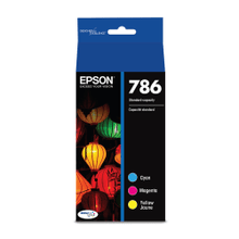 Load image into Gallery viewer, Epson 786 DuraBrite Cyan, Magenta, Yellow Ultra Ink Cartridges, Pack Of 3, T786520-S