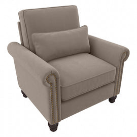 Bush Furniture Coventry Accent Chair With Arms, Tan, Standard Delivery