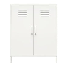 Load image into Gallery viewer, Ameriwood Home Mission District 2-Door 3-Shelf Metal Locker Storage Cabinet, 40inH x 31-1/2inW x 15-3/4inD, White