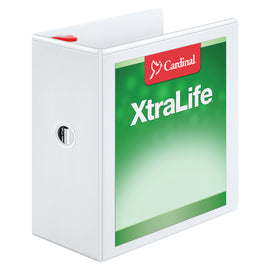 Cardinal XtraLife Locking Slant-D Ring 3-Ring Binder, 5in D-Rings, White