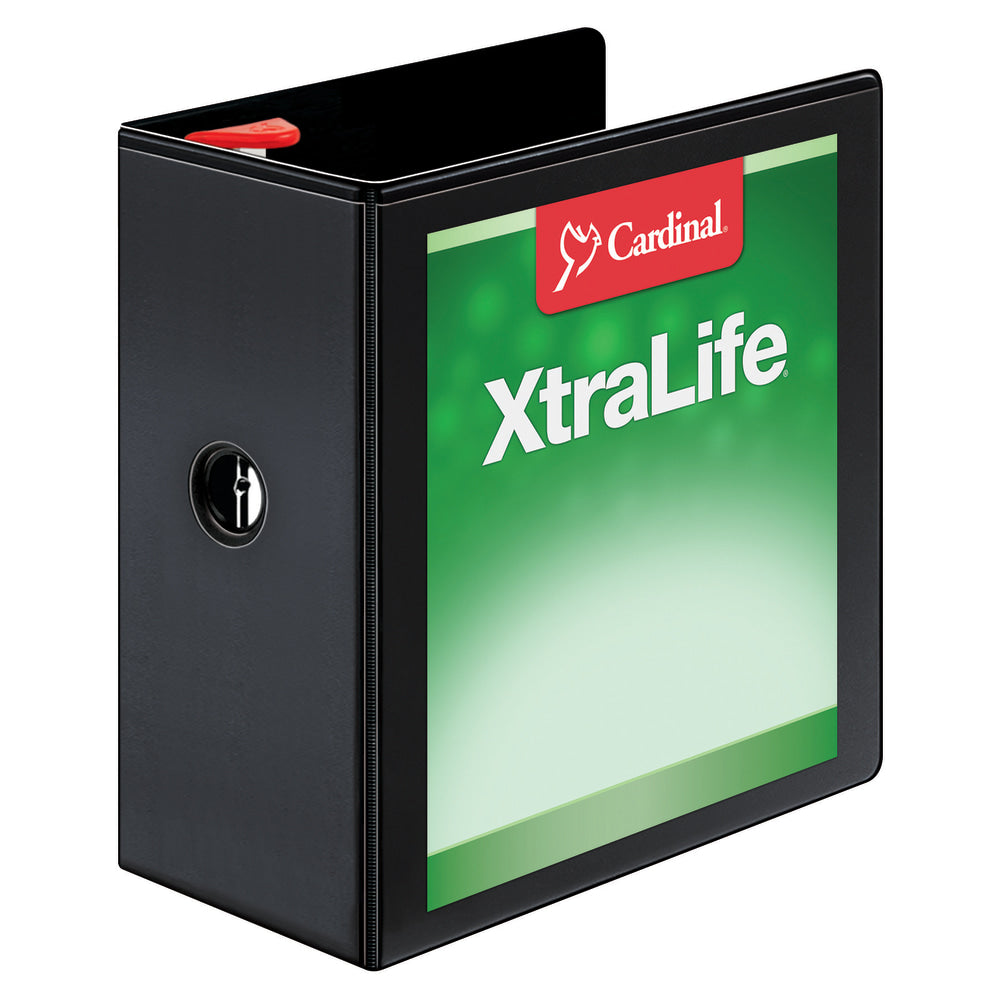 Cardinal XtraLife Locking Slant-D Ring 3-Ring Binder, 5in D-Rings, Black