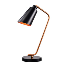 Load image into Gallery viewer, Kenroy Home Alvar Desk Lamp, 11-1/2inH, Matte Black/Antique Brass