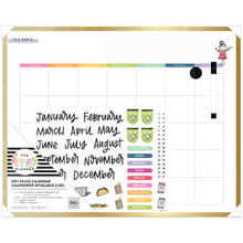 Load image into Gallery viewer, Happy Planner Non-Magnetic Dry-Erase Calendar Board, Tinned Iron, 20in x 16in, Stick Girls, Brushed Gold Metal Alloy Frame