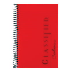 TOPS Classified Colors Business Notebook, 5 1/2in x 8 1/2in, 1 Subject, Narrow Ruled, 100 Sheets, Ruby Red Cover