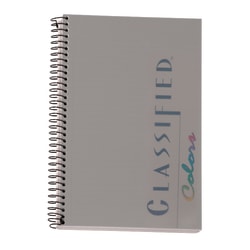 TOPS Classified Colors Business Notebook, 5 1/2in x 8 1/2in, 1 Subject, Narrow Ruled, 100 Sheets, Graphite Gray Cover