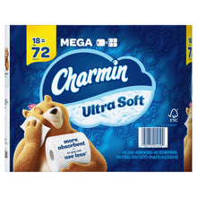 Load image into Gallery viewer, Charmin Ultra Soft 2-Ply Bathroom Tissue, 244 Sheets Per Roll, Pack Of 18 Rolls