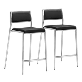 Zuo Modern Dolemite Counter Chairs, Black/Gray, Pack Of 2 Chairs