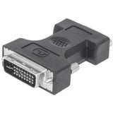 Manhattan DVI-I Dual Link Male to VGA Female Digital Video Adapter - Fully shielded - ideal for all monitor sizes and types