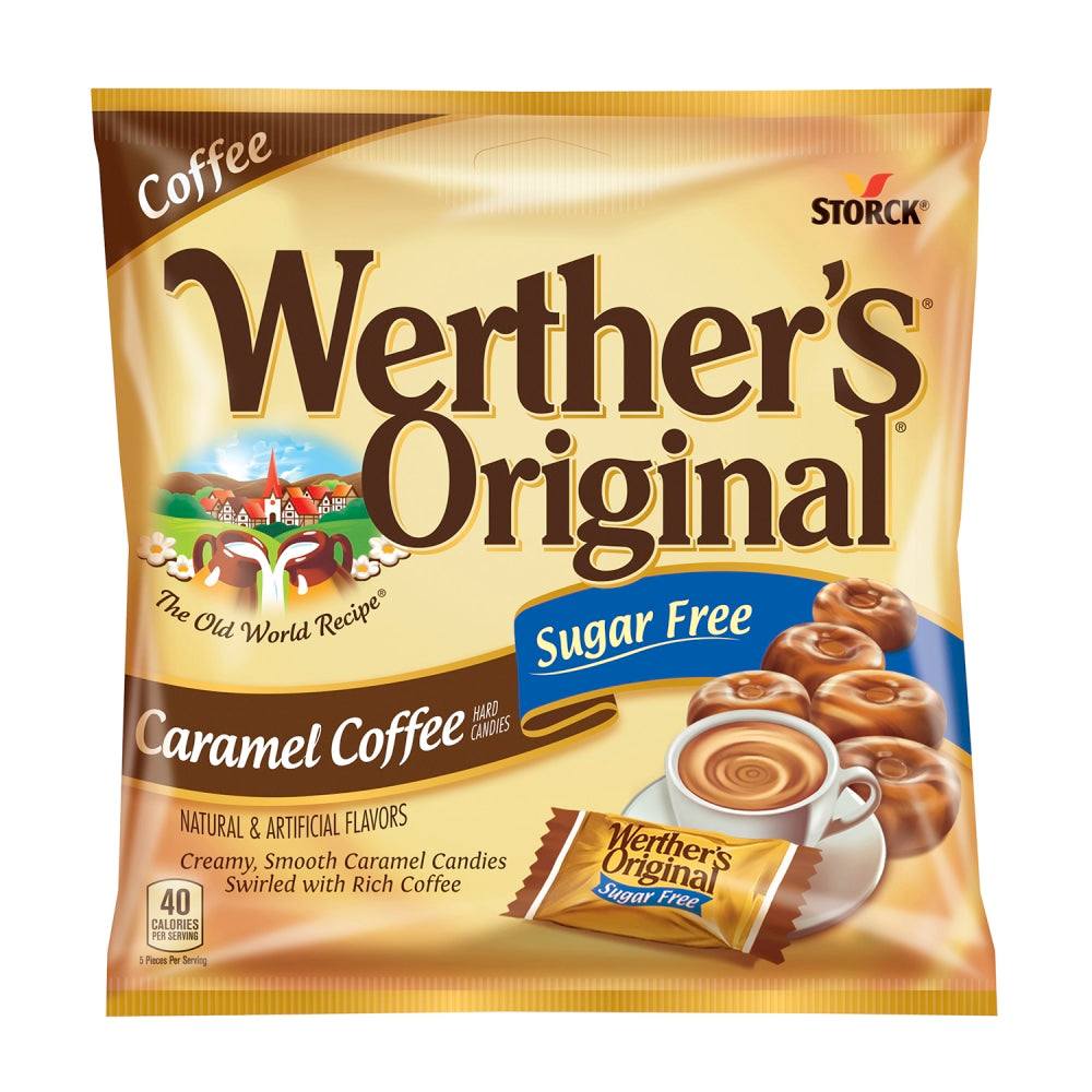 Werthers Original Sugar-Free Caramel Coffee Candy, 1.46 Oz, Pack Of 12 Bags
