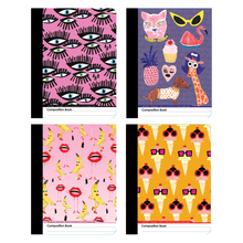 Load image into Gallery viewer, Inkology Composition Books, 7-1/2in x 9-3/4in, College Ruled, 200 Pages (100 Sheets), Kendra Dandy Designs, Pack Of 12 Notebooks