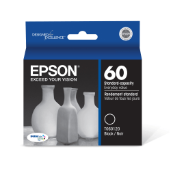 Epson 60 DuraBrite Ultra Black Ink Cartridge, T060120-S