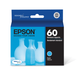 Epson 60 DuraBrite Ultra Cyan Ink Cartridge, T060220-S