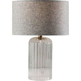Adesso Simplee Carrie Small Table Lamp, 16-1/2inH, Gray/Clear