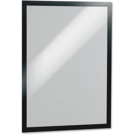 DURABLE DURAFRAME Grip Partition Letter Sign Holder - 8.5in x 11in Frame Size - Rectangle - Horizontal or Vertical - Magnetic, Hook & Loop Fastener- 1 Each - Black