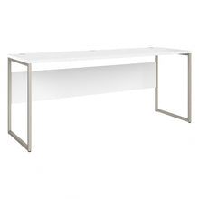 Load image into Gallery viewer, Bush Business Furniture Hybrid 72inW x 24inD Computer Table Desk With Metal Legs, White, Standard Delivery