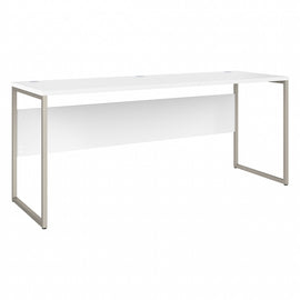 Bush Business Furniture Hybrid 72inW x 24inD Computer Table Desk With Metal Legs, White, Standard Delivery