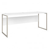 Bush Business Furniture Hybrid 72inW x 24inD Computer Table Desk With Metal Legs, White, Standard Delivery