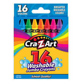 Cra-Z-Art Jumbo Washable Crayons, Assorted Colors, Pack Of 16 Crayons